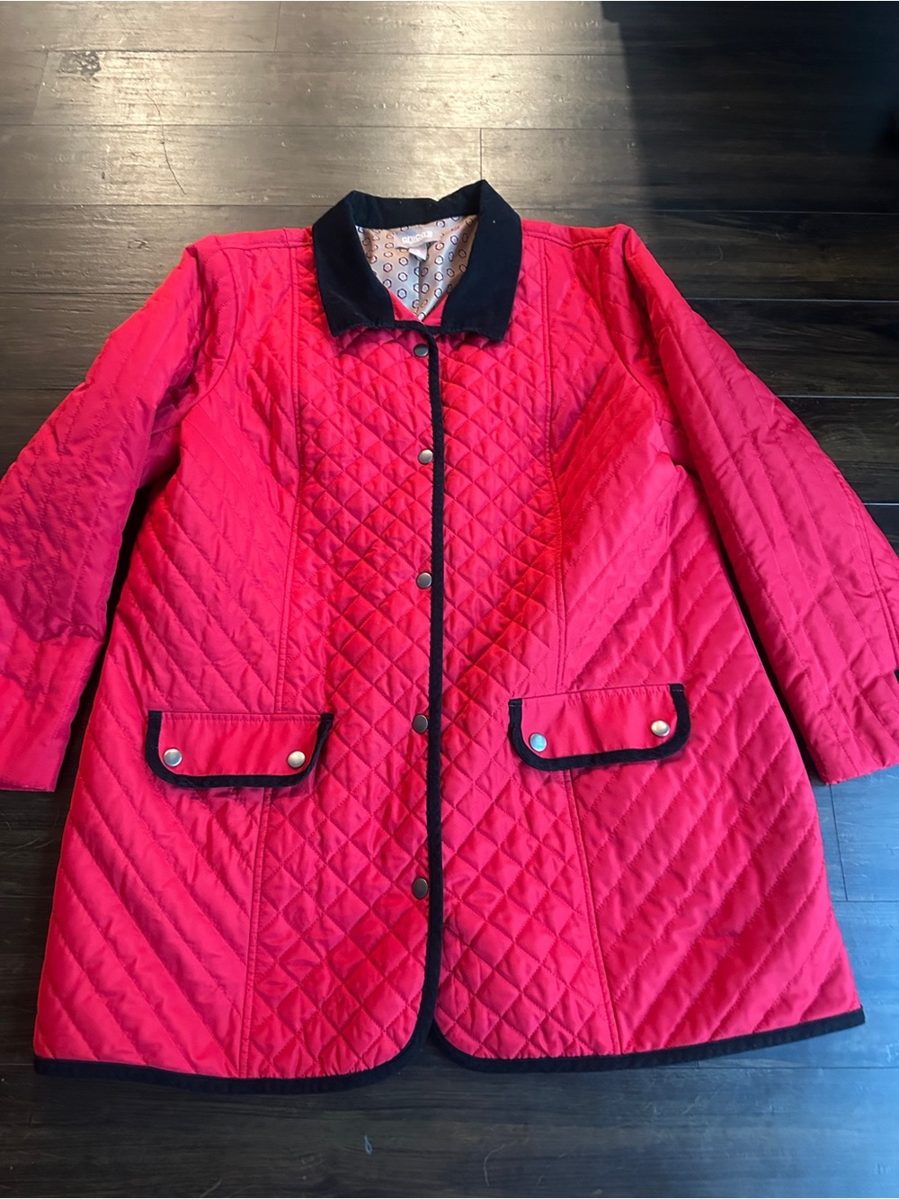 Chicos Red Quilted Jacket Size 3